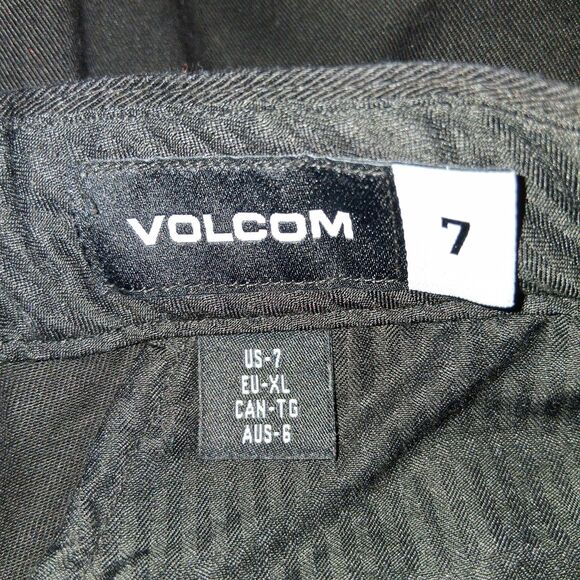 Volcom Boys Youth Pants Black Flat Front Casual Chino Size 7 Adjustable Waist - Picture 5 of 6